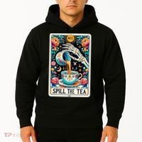 Spill The Tea Funny Tarot Card Sarcastic Skeleton Hoodie thumb 2