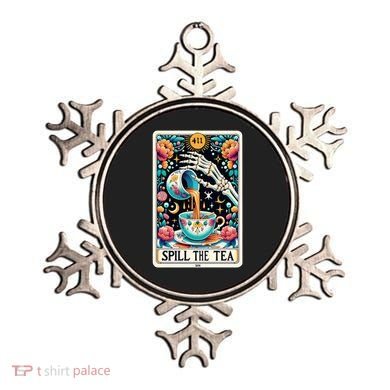 Spill The Tea Funny Tarot Card Sarcastic Skeleton Ornament