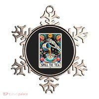 Spill The Tea Funny Tarot Card Sarcastic Skeleton Ornament thumb 0