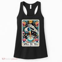 Spill The Tea Funny Tarot Card Sarcastic Skeleton Women's Tank Top thumb 0