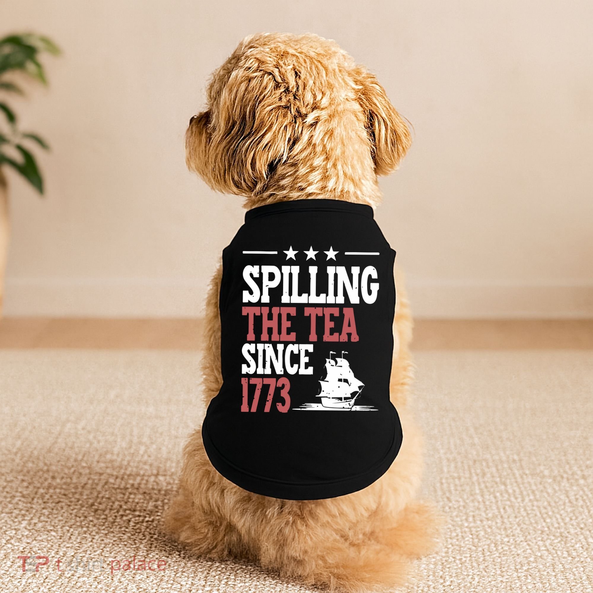 Spilling The Tea Since 1773 Funny History Teacher Doggie Tank