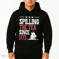 Spilling The Tea Since 1773 Funny History Teacher Hoodie thumb 2