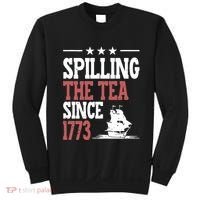 Spilling The Tea Since 1773 Funny History Teacher Sweatshirt thumb 0