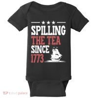 Spilling The Tea Since 1773 Funny History Teacher Baby Bodysuit thumb 0