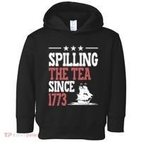 Spilling The Tea Since 1773 Funny History Teacher Toddler Hoodie thumb 0