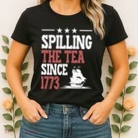 Spilling The Tea Since 1773 Funny History Teacher Women's T-Shirt thumb 2
