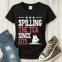 Spilling The Tea Since 1773 Funny History Teacher Women's T-Shirt thumb 3