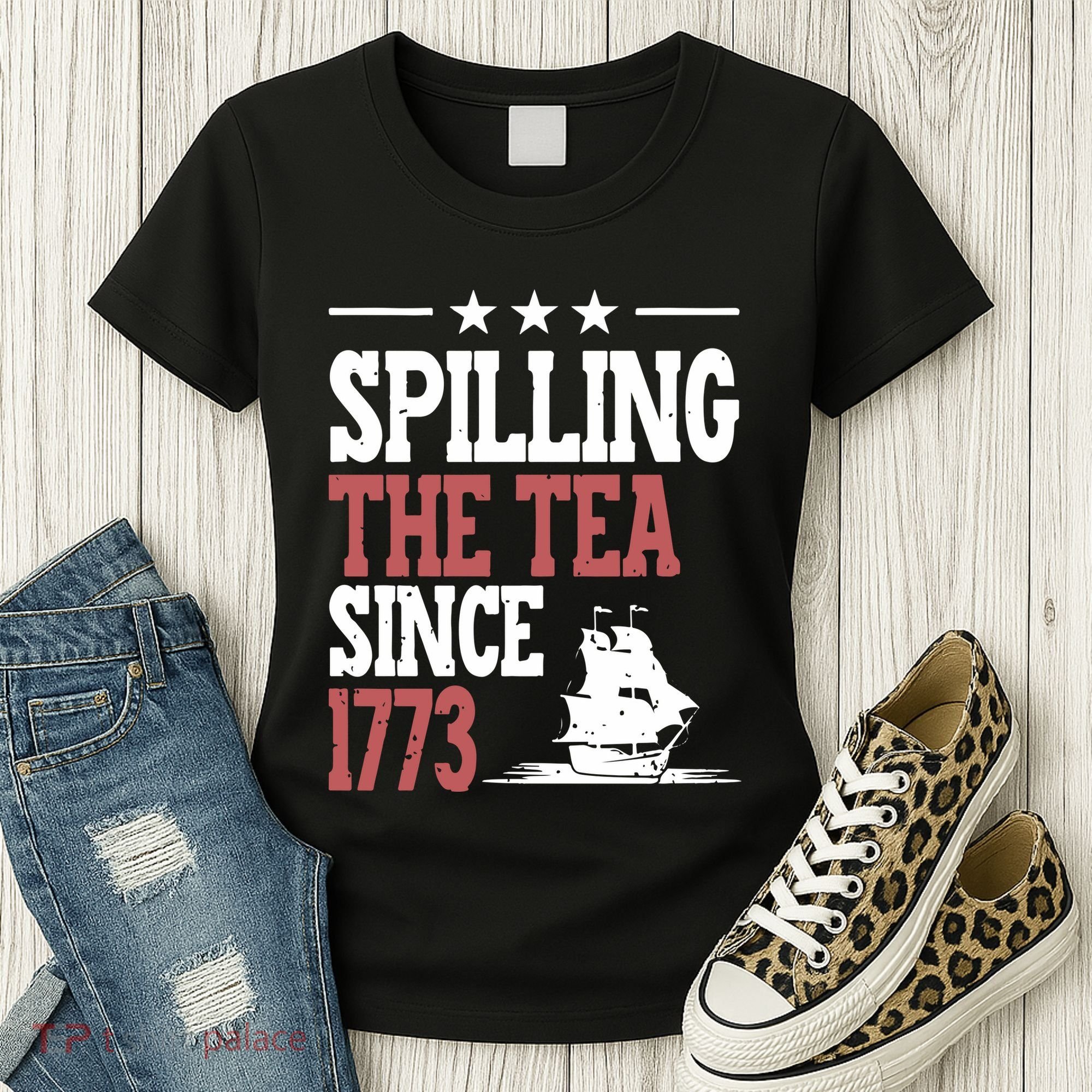 Spilling The Tea Since 1773 Funny History Teacher Women's T-Shirt