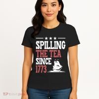 Spilling The Tea Since 1773 Funny History Teacher Women's T-Shirt thumb 4