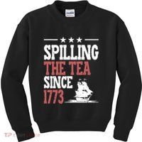 Spilling The Tea Since 1773 Funny History Teacher Kids Sweatshirt thumb 0