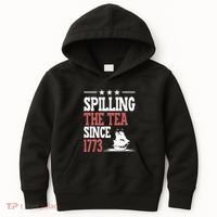 Spilling The Tea Since 1773 Funny History Teacher Kids Hoodie thumb 0