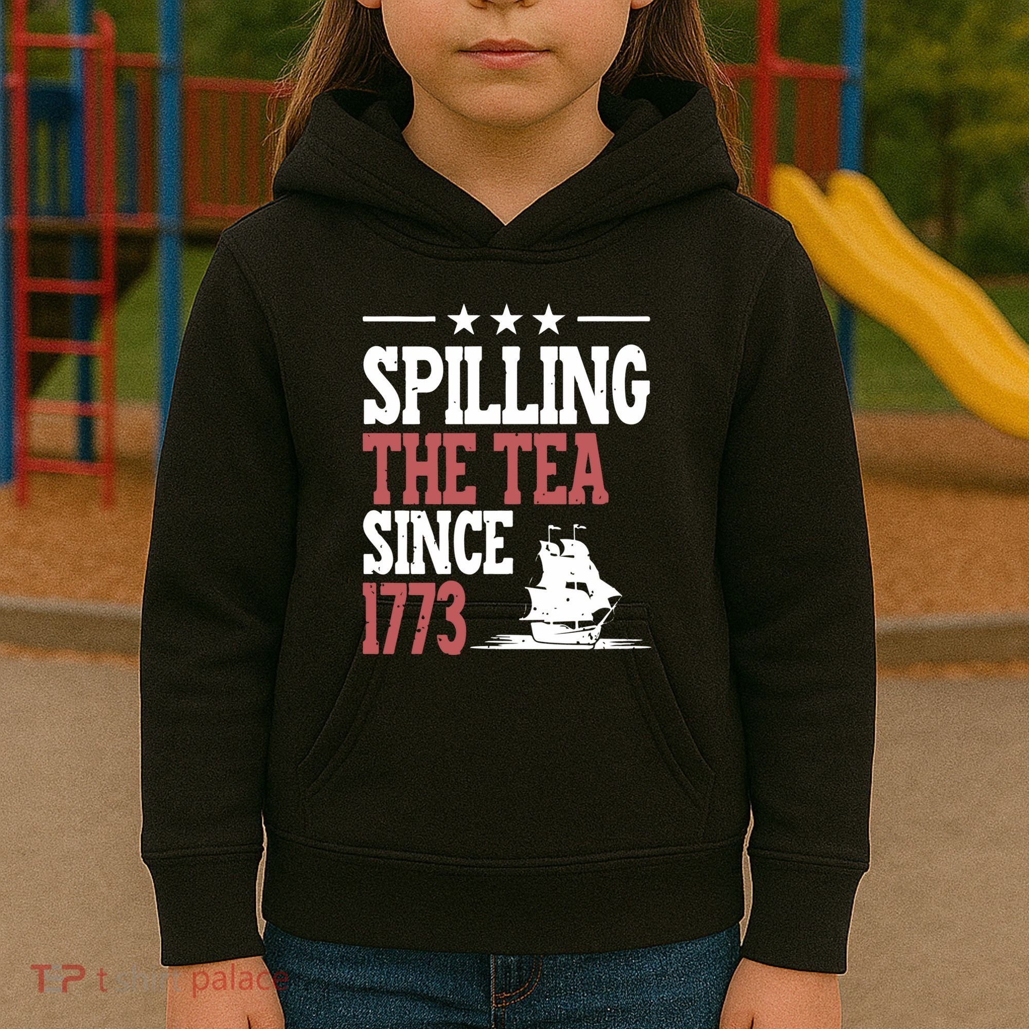 Spilling The Tea Since 1773 Funny History Teacher Kids Hoodie