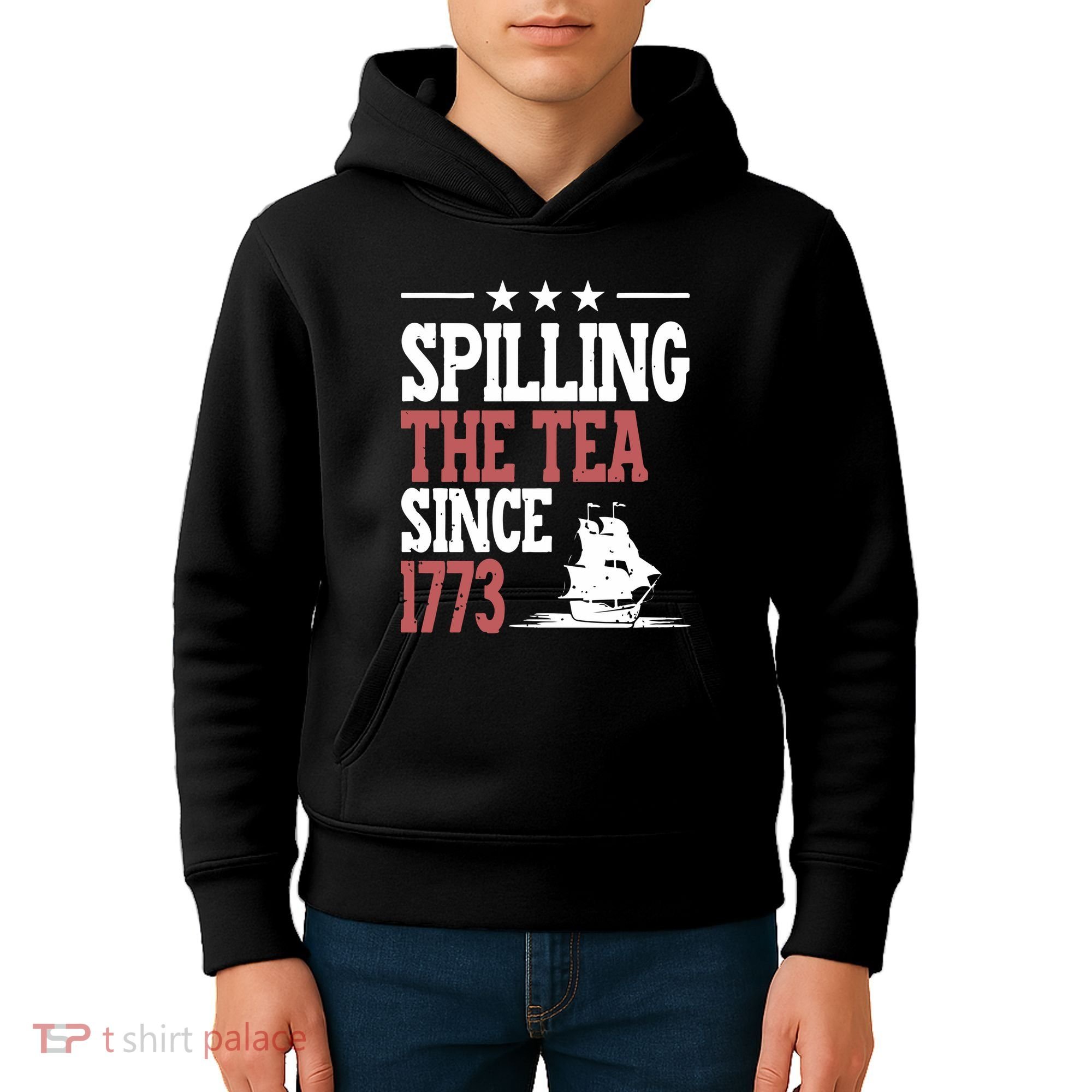 Spilling The Tea Since 1773 Funny History Teacher Kids Hoodie