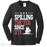 Spilling The Tea Since 1773 Funny History Teacher Kids Long Sleeve Shirt thumb 0
