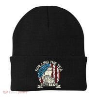 Spilling The Tea Since 1773 Patriotic Tea Party July 4th Beanie thumb 0