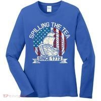 Spilling The Tea Since 1773 Patriotic Tea Party July 4th Women's Long Sleeve Shirt thumb 0