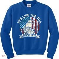 Spilling The Tea Since 1773 Patriotic Tea Party July 4th Kids Sweatshirt thumb 0