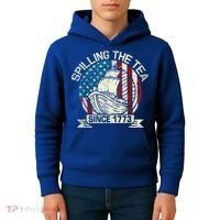 Spilling The Tea Since 1773 Patriotic Tea Party July 4th Kids Hoodie thumb 4