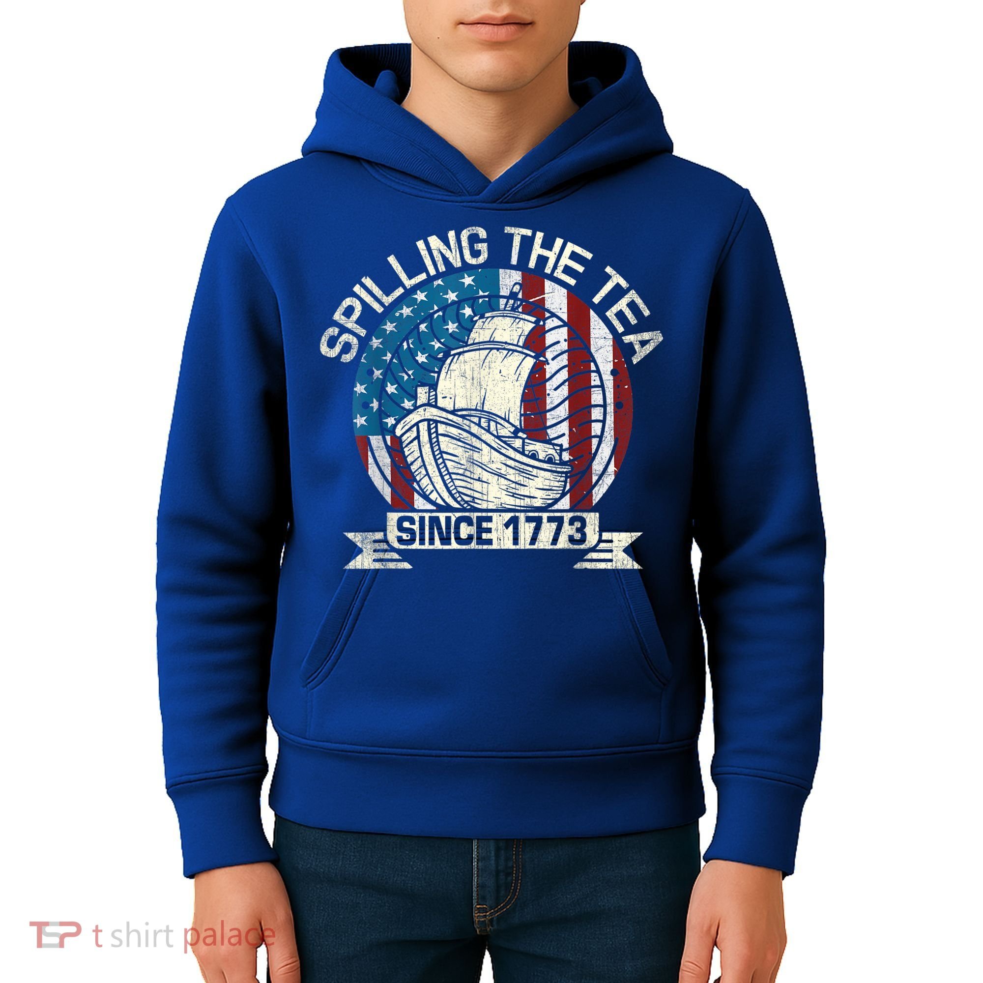 Spilling The Tea Since 1773 Patriotic Tea Party July 4th Kids Hoodie