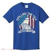 Spilling The Tea Since 1773 Patriotic Tea Party July 4th Kids T-Shirt thumb 0