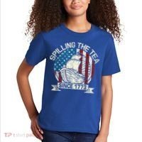 Spilling The Tea Since 1773 Patriotic Tea Party July 4th Kids T-Shirt thumb 2
