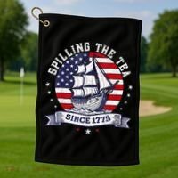 Spilling The Tea Since 1773 History Teacher Golf Towel thumb 1