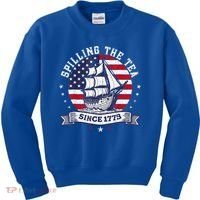 Spilling The Tea Since 1773 History Teacher Kids Sweatshirt thumb 0