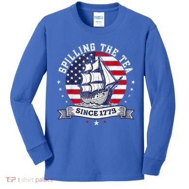 Spilling The Tea Since 1773 History Teacher Kids Long Sleeve Shirt