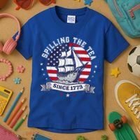 Spilling The Tea Since 1773 History Teacher Kids T-Shirt thumb 3