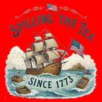Spilling The Tea Since 1773 4th Of July Santa Hat thumb 1