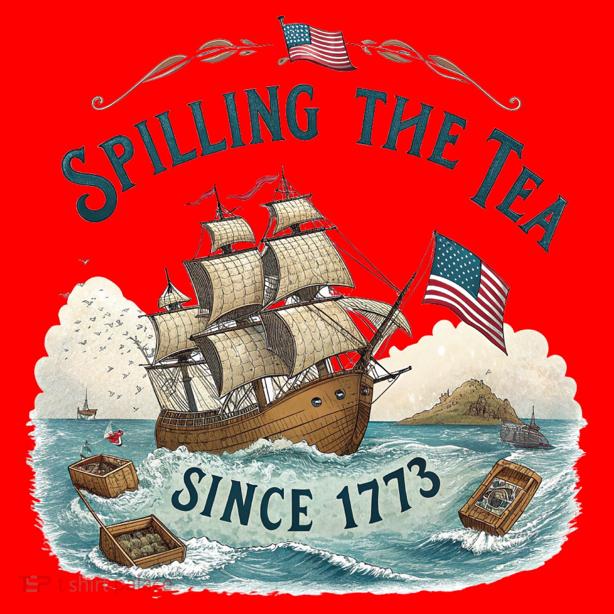 Spilling The Tea Since 1773 4th Of July Santa Hat