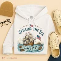 Spilling The Tea Since 1773 4th Of July Hoodie thumb 4