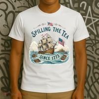 Spilling The Tea Since 1773 4th Of July T-Shirt thumb 3
