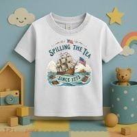 Spilling The Tea Since 1773 4th Of July Toddler T-Shirt thumb 3