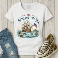 Spilling The Tea Since 1773 4th Of July Women's T-Shirt thumb 3