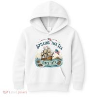 Spilling The Tea Since 1773 4th Of July Kids Hoodie thumb 0