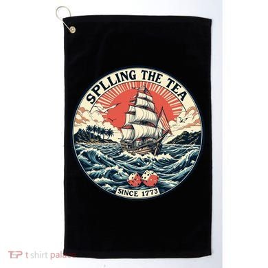 Spilling The Tea Since 1773 Vintage Emblem Golf Towel