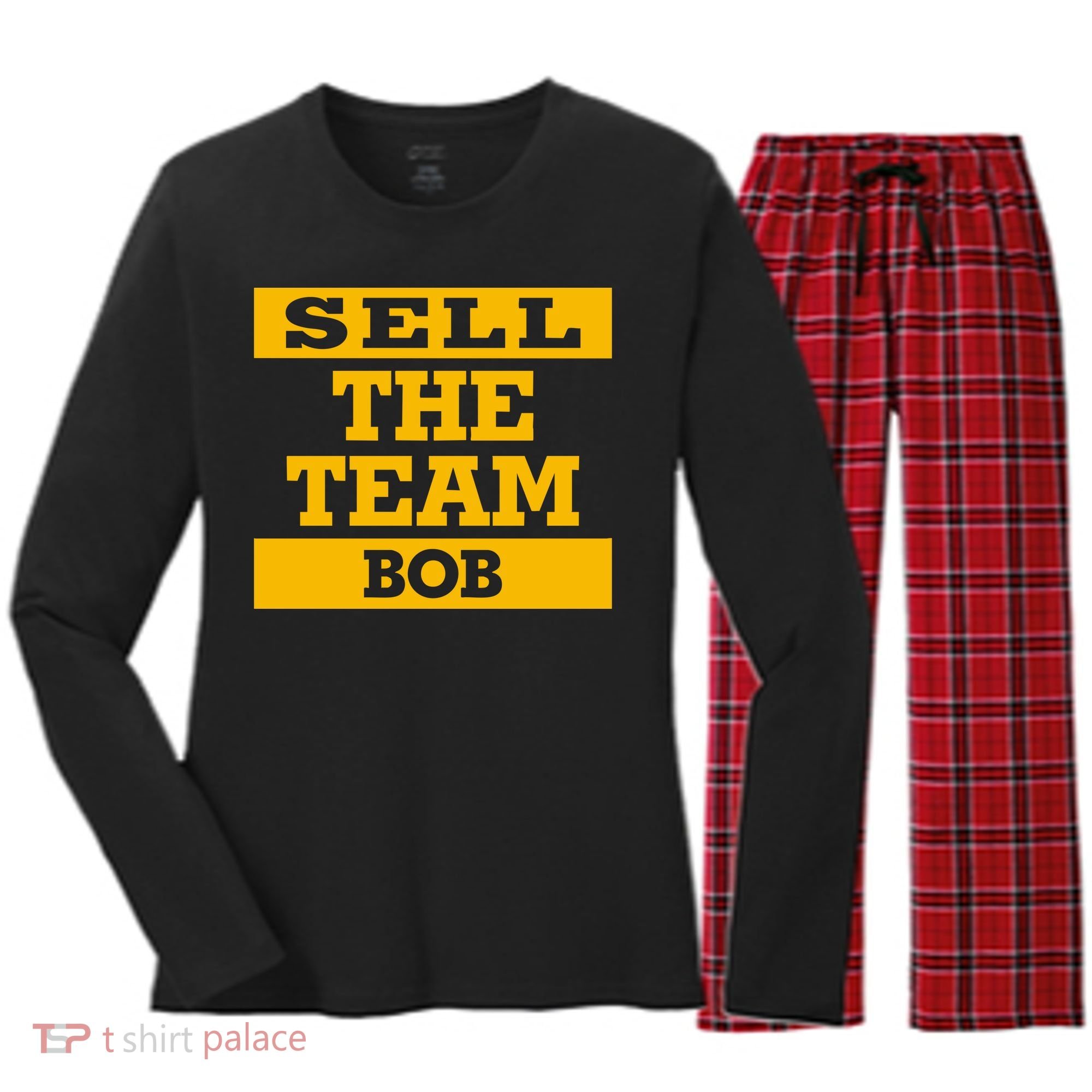 Sell The Team Bob Women's Long Sleeve Flannel Pajama Set 