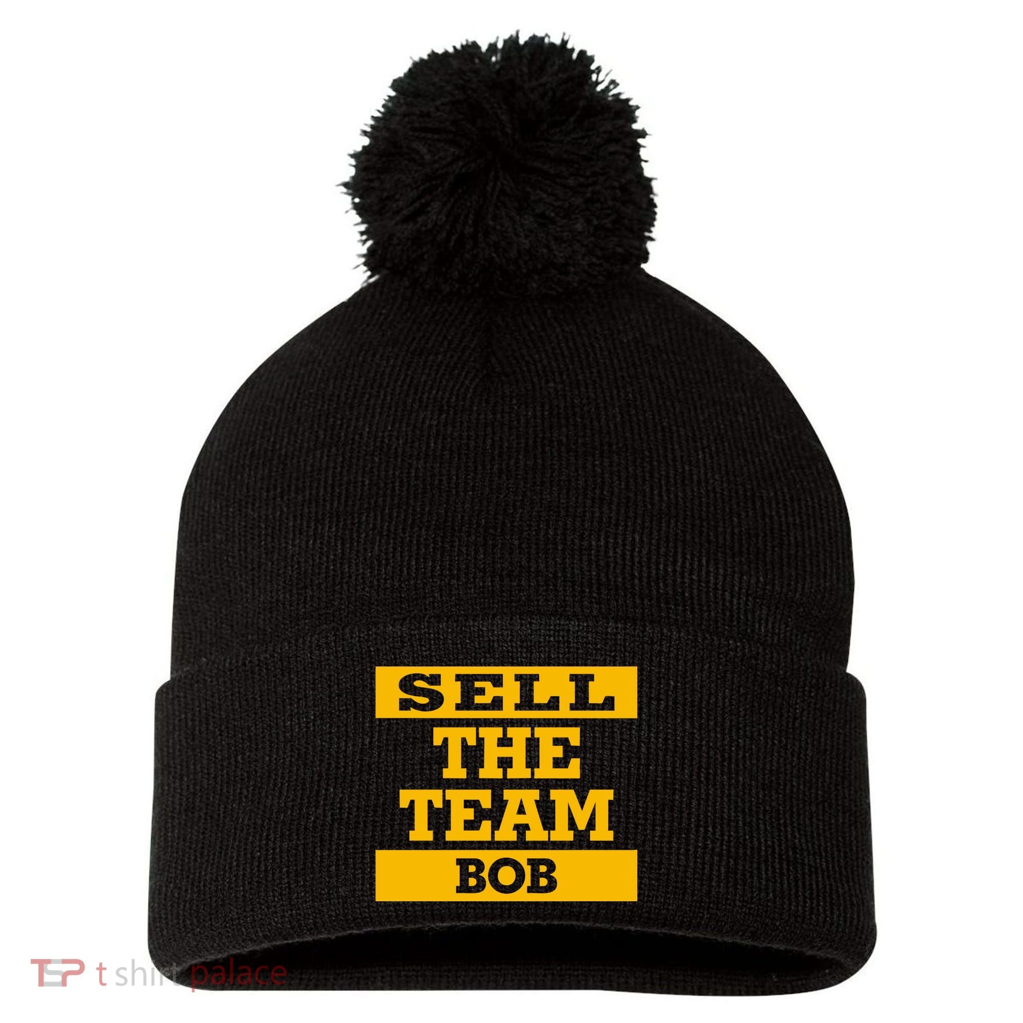 Sell The Team Bob Pom Pom 12in Knit Beanie