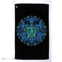 Sea Turtle Tribal Hawaiian Hawaii Turtles Lover Gift Golf Towel thumb 0
