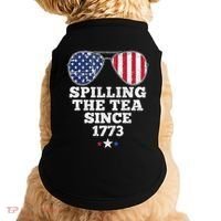 Spilling The Tea Since 1773 Funny 4th Of July American Flag Doggie Tank thumb 0