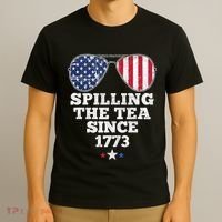 Spilling The Tea Since 1773 Funny 4th Of July American Flag T-Shirt thumb 3