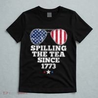 Spilling The Tea Since 1773 Funny 4th Of July American Flag T-Shirt thumb 5