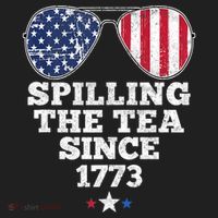 Spilling The Tea Since 1773 Funny 4th Of July American Flag Beanie thumb 2