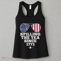 Spilling The Tea Since 1773 Funny 4th Of July American Flag Women's Tank Top thumb 3