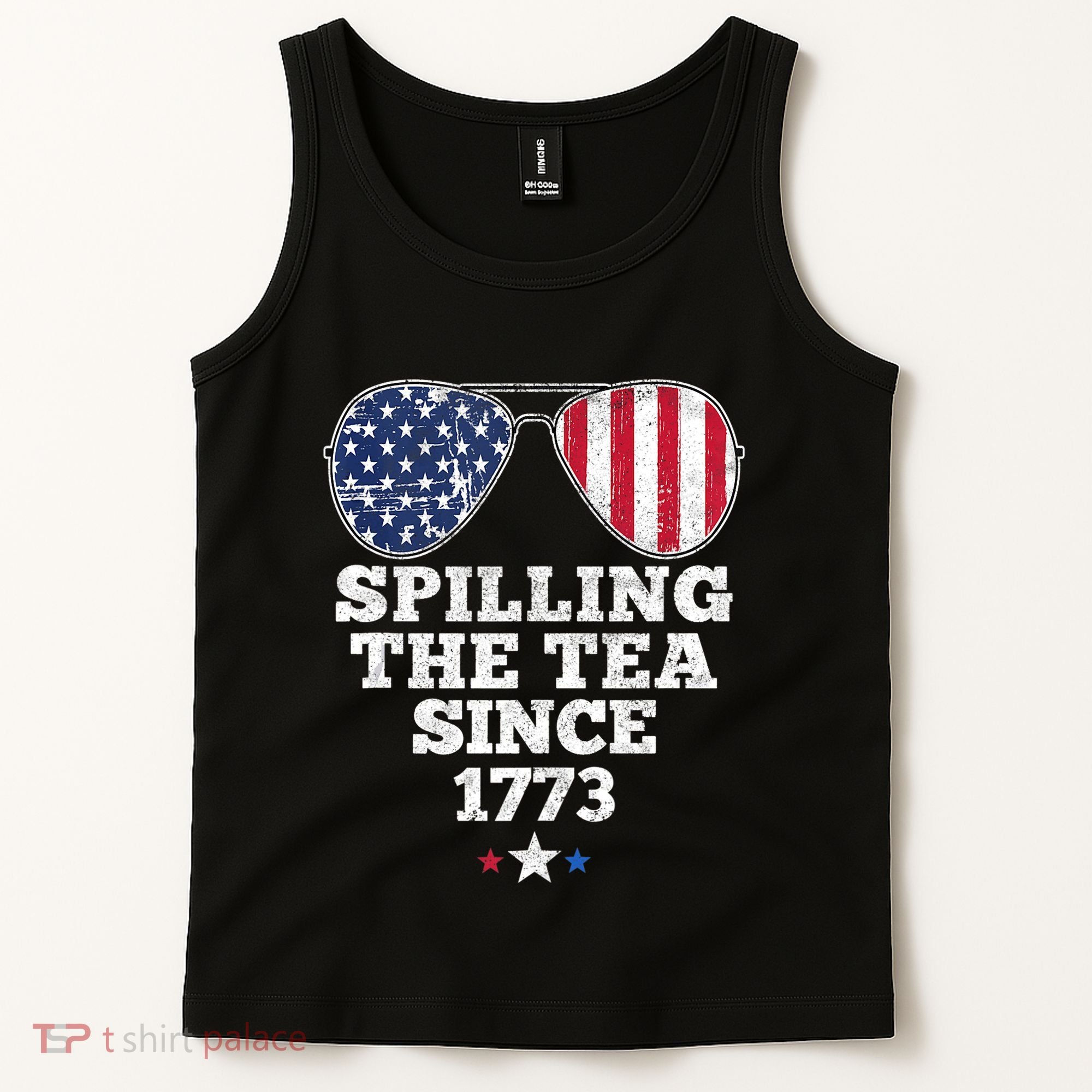 Spilling The Tea Since 1773 Funny 4th Of July American Flag Tank Top