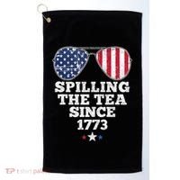 Spilling The Tea Since 1773 Funny 4th Of July American Flag Golf Towel thumb 0
