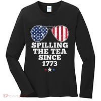 Spilling The Tea Since 1773 Funny 4th Of July American Flag Women's Long Sleeve Shirt thumb 0