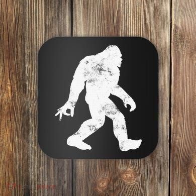 Squatching Through The Snow - Bigfoot Christmas Sasquatch Coaster