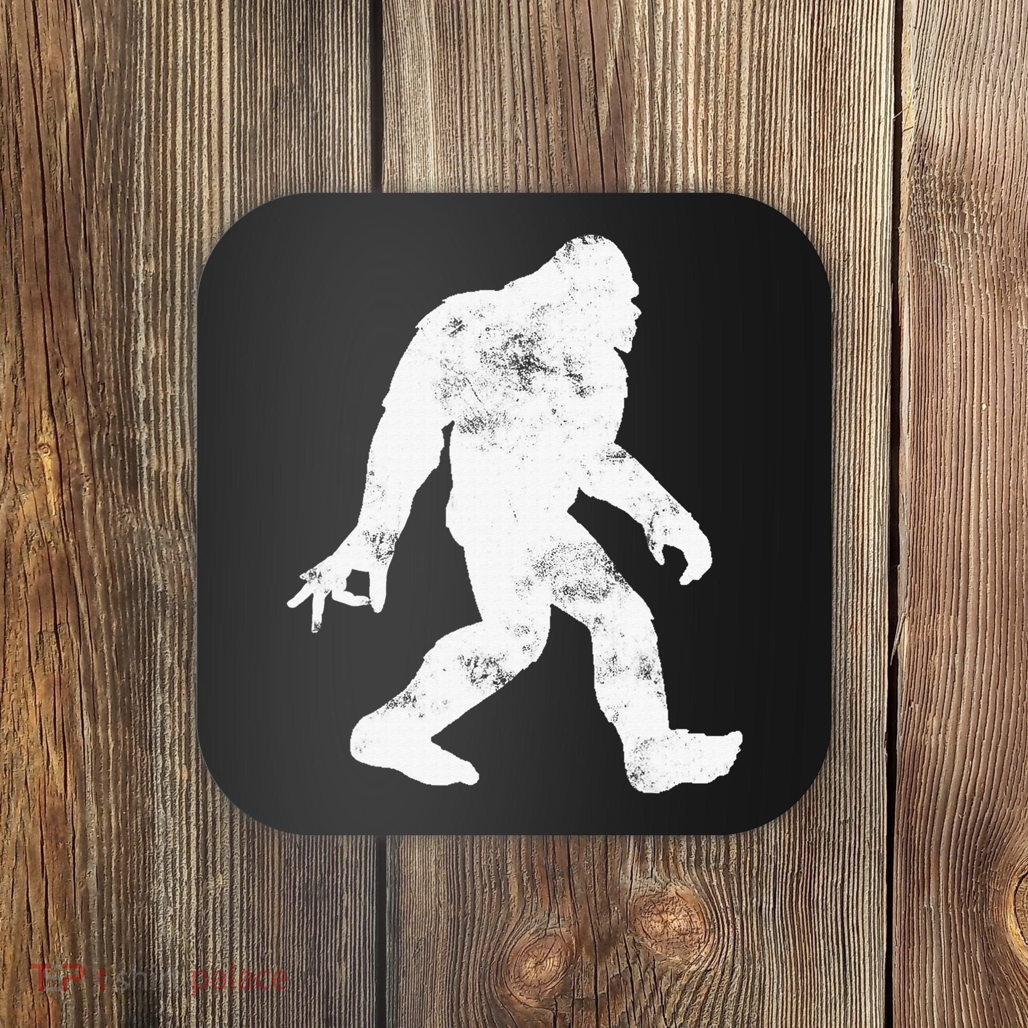 Squatching Through The Snow - Bigfoot Christmas Sasquatch Coaster